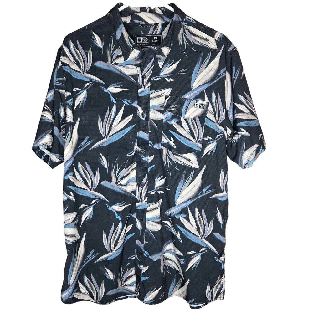 Salty Crew Floral Flyer short sleeve tech woven shirt size large men's